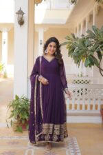 Majestic Rani Pink Resham Ensemble - Image 9