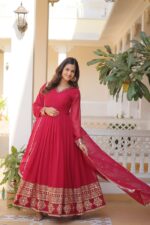 Majestic Rani Pink Resham Ensemble - Image 3