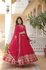 Majestic Rani Pink Resham Ensemble - Image 4
