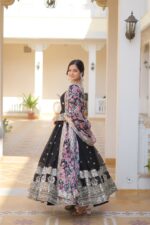 Regal Midnight Blue Resham Anarkali - Image 11