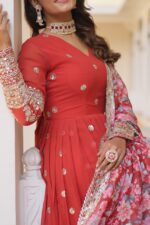 Regal Midnight Blue Resham Anarkali - Image 7