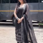 Regal Midnight Black Resham Kurti Ensemble