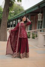 Regal Rani Pink Resham Kurti Set - Image 19