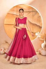 Rani Pink Royal Zari Lehenga Choli - Image 7
