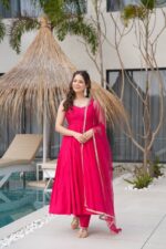 Regal Rani Pink Zari Anarkali Set - Image 6