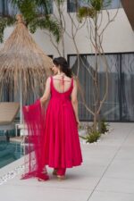 Regal Rani Pink Zari Anarkali Set - Image 4