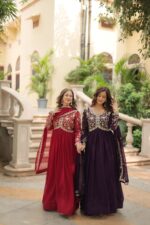 Royal Rani Pink Sequin Kalidar Gown - Image 21