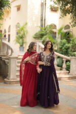 Royal Rani Pink Sequin Kalidar Gown - Image 14