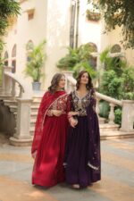 Royal Rani Pink Sequin Kalidar Gown - Image 20