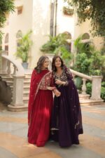 Royal Rani Pink Sequin Kalidar Gown - Image 19