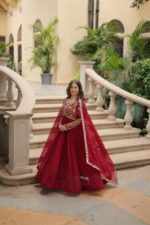Royal Rani Pink Sequin Kalidar Gown - Image 2
