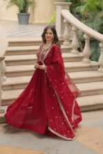 Royal Rani Pink Sequin Kalidar Gown - Image 10