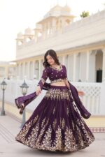 Heritage Sindoor Red Zari Lehenga Set - Image 4