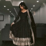 Majestic Midnight Anarkali Suit Set