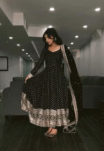 Majestic Midnight Anarkali Suit Set