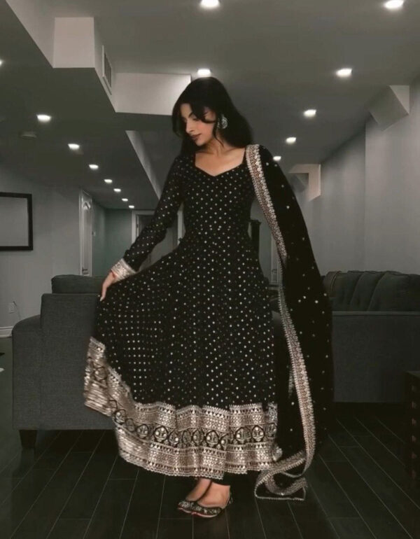 Majestic Midnight Anarkali Suit Set