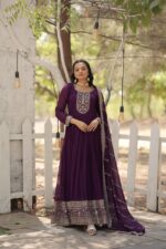 Royal Midnight Blue Resham Anarkali - Image 9