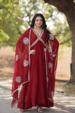 Royal Sindoor Red Anarkali Kalidar - Image 5