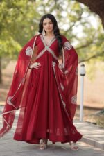 Royal Sindoor Red Anarkali Kalidar - Image 2