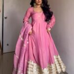 Rani Pink Royal Silk Anarkali Set