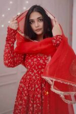 Sindoor Red Maharani Anarkali Ensemble - Image 5