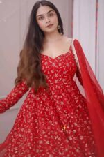 Sindoor Red Maharani Anarkali Ensemble - Image 2