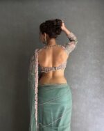 Resham-E-Pista Saree With Designer Blouse - Image 2