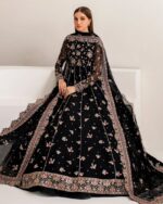 Black Rose Zari Embroidered Anarkali - Image 5