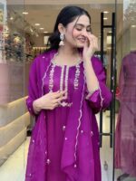 Royal Magenta Festive Suit - Image 4