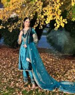 Elegant Teal Embroidered Salwar Kameez with Dupatta