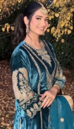 Elegant Teal Embroidered Salwar Kameez with Dupatta - Image 2