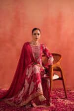 Premium Chinnon Floral Anarkali Suit Set With Dupatta - Image 3