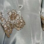 Sage Green Satin Farshi Salwar Set with Hand Embroidered Detailing - Image 5