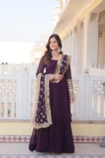 Blossom Elegance Gown with Dupatta - Image 3