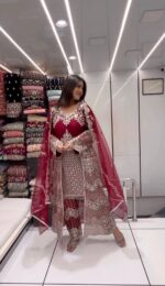 Radiant Ruby Elegance Suit Set - Image 3