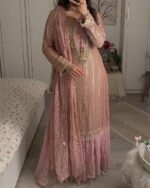 Royal Shimmer Party Wear Designer Top Pant Dupatta Set - Image 4