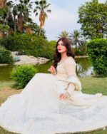 Golden Grace  Full Flare Anarkali Dress - Image 4