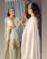 Reshma White Elegance Sharara Suit Set With Dupatta - Image 5