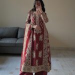 Royal Scarlet Kurta Palazzo And Dupatta Set