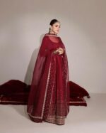 Red Rose Premium Silk Anarkali Suit Set