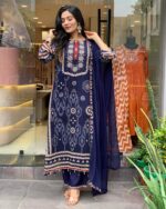 Royal Blue Handcrafted Threadwork Suit - Image 6