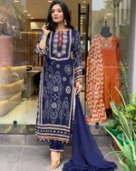 Royal Blue Handcrafted Threadwork Suit - Image 4