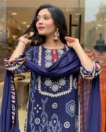 Royal Blue Handcrafted Threadwork Suit - Image 3