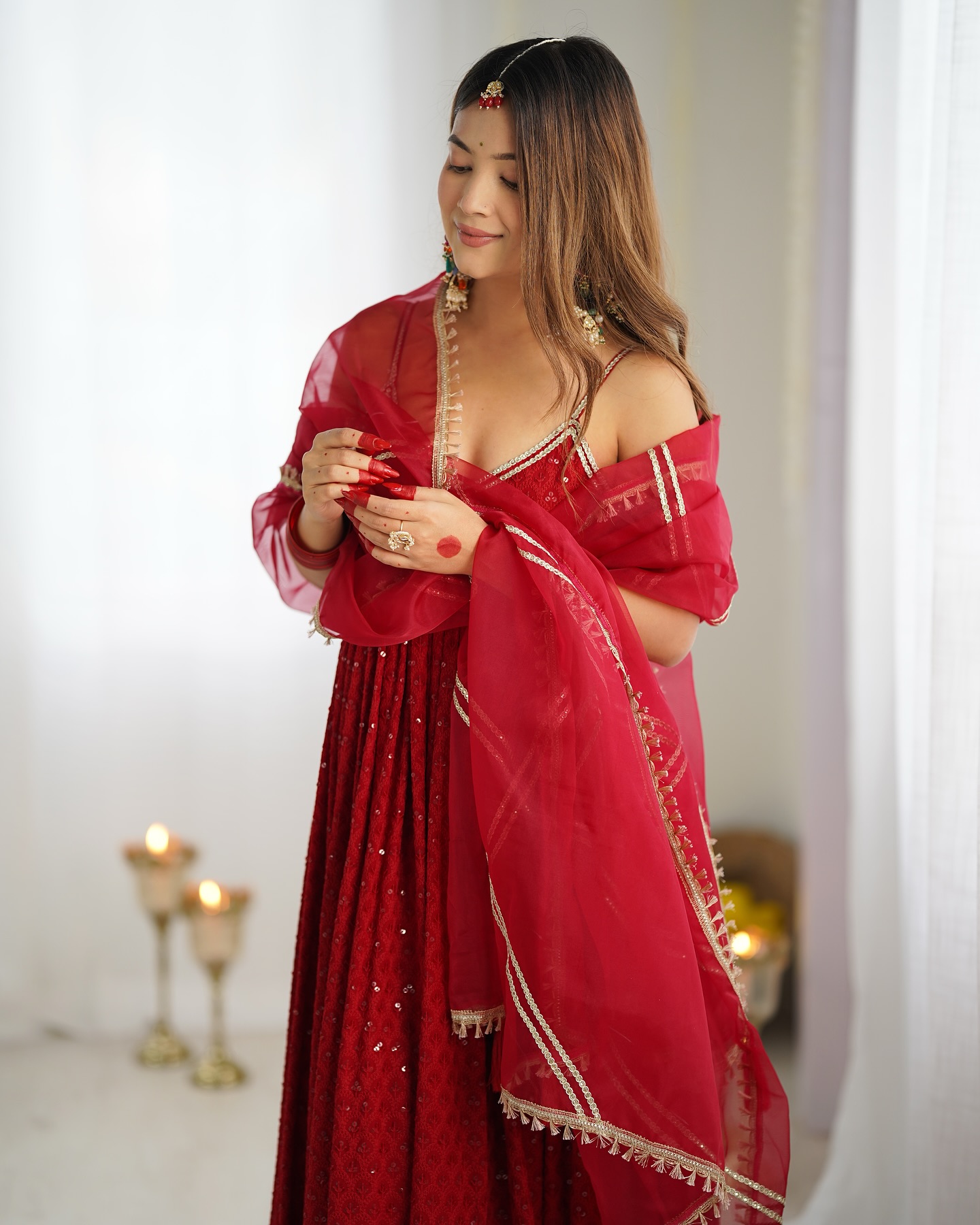 461497875_18289284364225671_2782825876642609263_n.jpg Ruby Radiance Kurti Set - Image 1