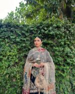 Midnight Gold Embroidered Sharara with Luxe Handcrafted Dupatta - Image 2