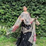 Midnight Gold Embroidered Sharara with Luxe Handcrafted Dupatta