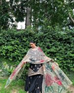 Midnight Gold Embroidered Sharara with Luxe Handcrafted Dupatta - Image 6