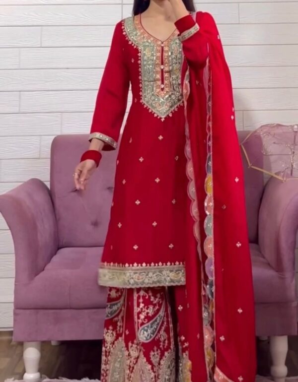 Sophisticated Designer Party Wear Fancy Top, Sharara & Dupatta Collection