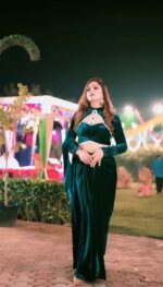 Rich Emerald Indo Western Ready To Wear Lehenga Saree - Image 3