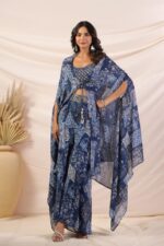 Elegant Croptop Palazzo and Cape Set - Image 11